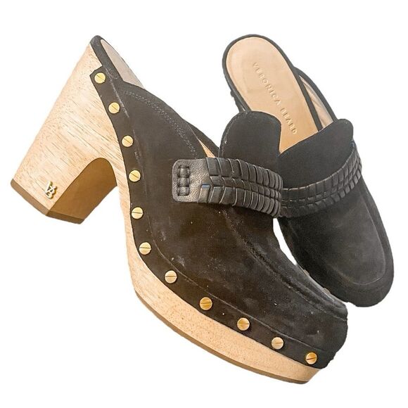 Veronica Beard Delia Studded Mule Clog in Eclipse Suede 9 - Picture 10 of 10